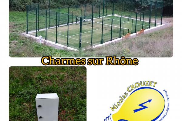 Equipement d'un coffret électrique pour terrain de padle_ 07800 Charmes sur Rhône